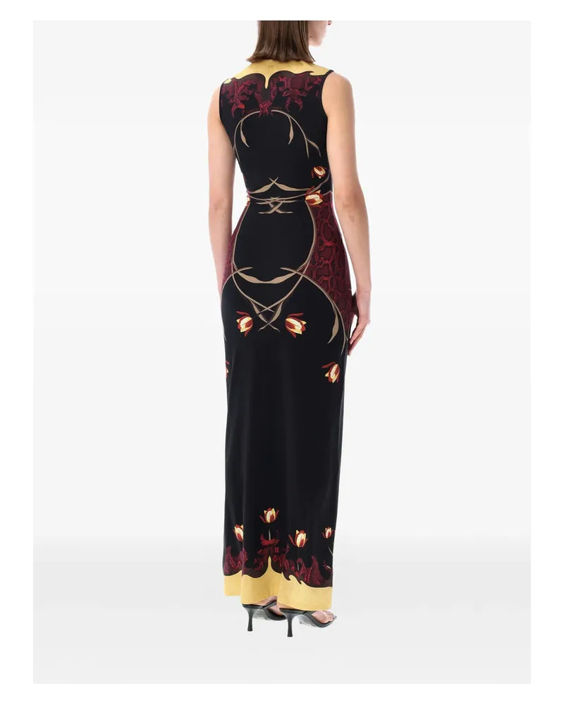 Marine Serre Cjer Evening Dress — Black Black