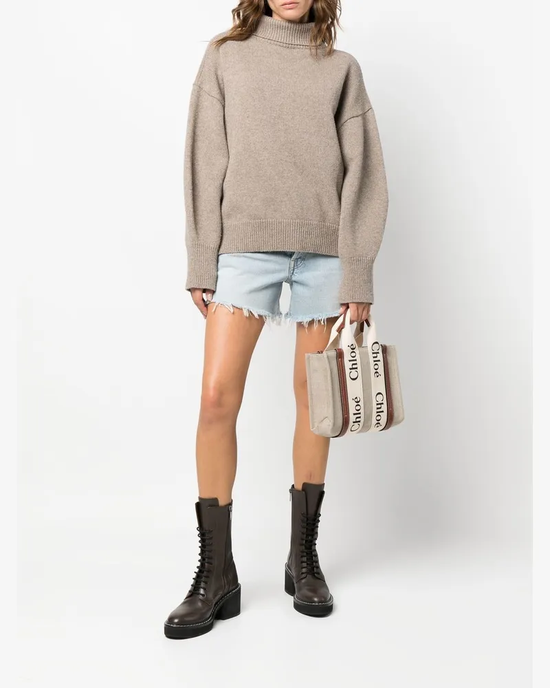 Chloé Woody Tote Bag — Beige Beige