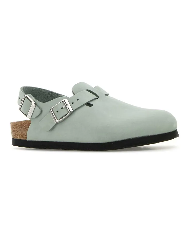 Birkenstock Unisex Mint Green Suede Tokyo Slippers Puresage Flat Shoes Green