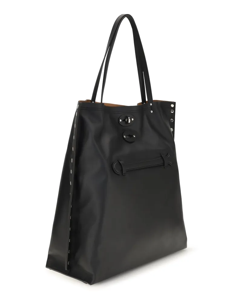 Zanellato Women's Aspasso Saeta Shoulder Bag Black Lavagna Calf Leather Bos Taurus Black