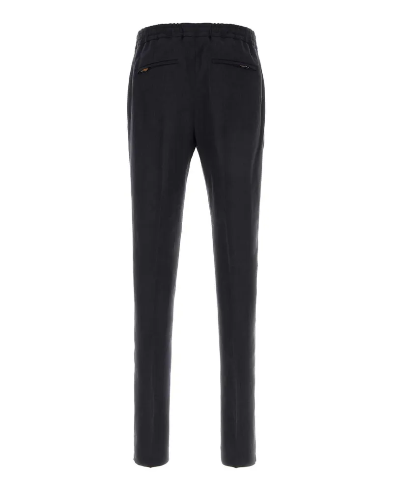 PT TORINO Men's Dark Blue Linen Pant 0360 Exterior: Pantaloni Navy