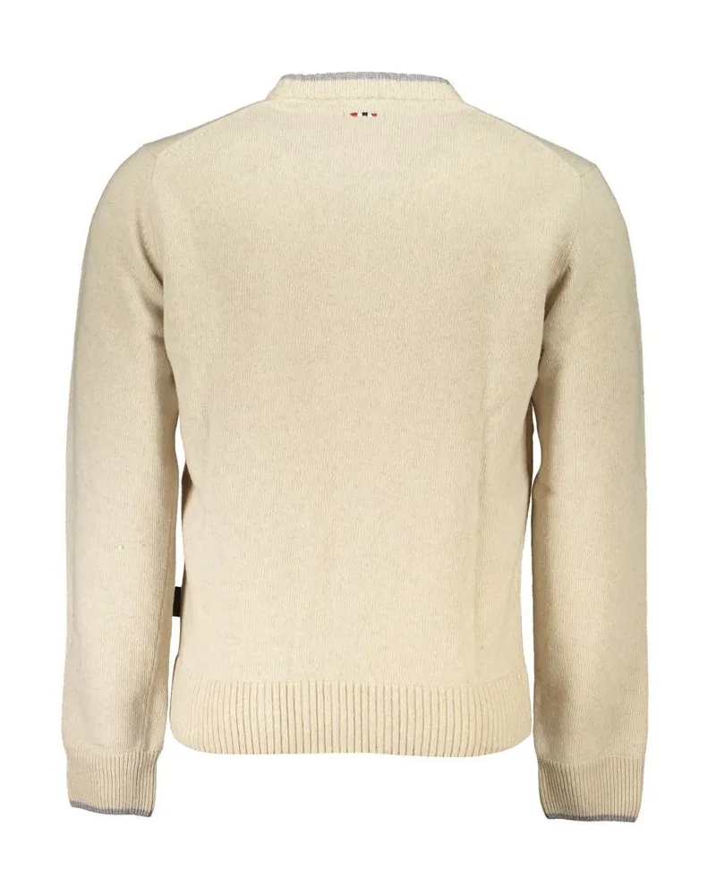 Napapijri Crew-Neck Knit Sweater — Beige Beige