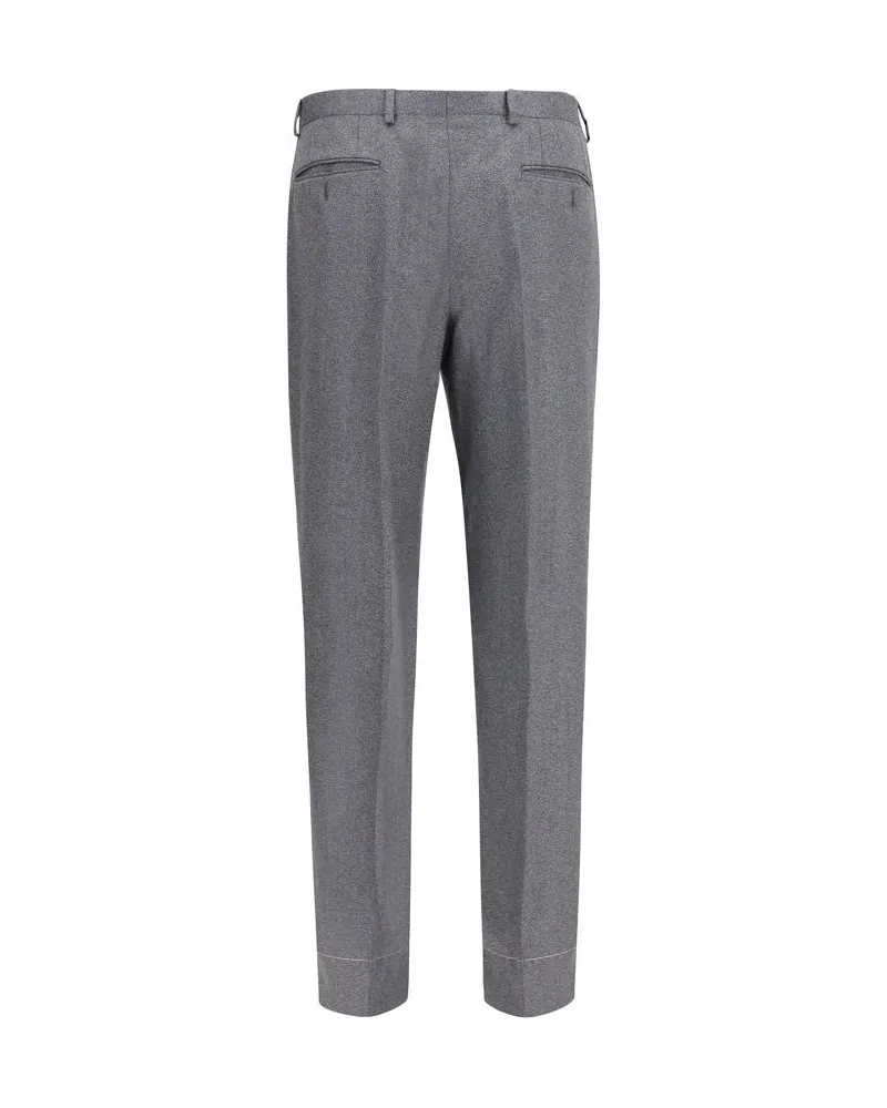 Brioni Men's Gray Wool Oves Aries Casual Pants Gray