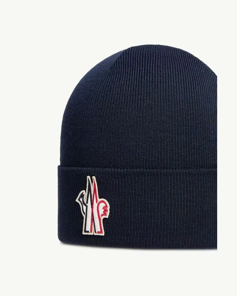 Moncler K20973B0001209974 Ribbed Knit Beanie — Navy Navy
