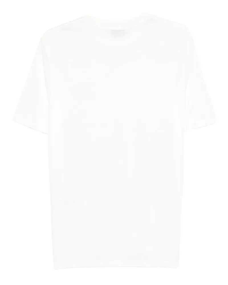 Emporio Armani Logo-Embroidered Cotton Blend T-shirt — White White