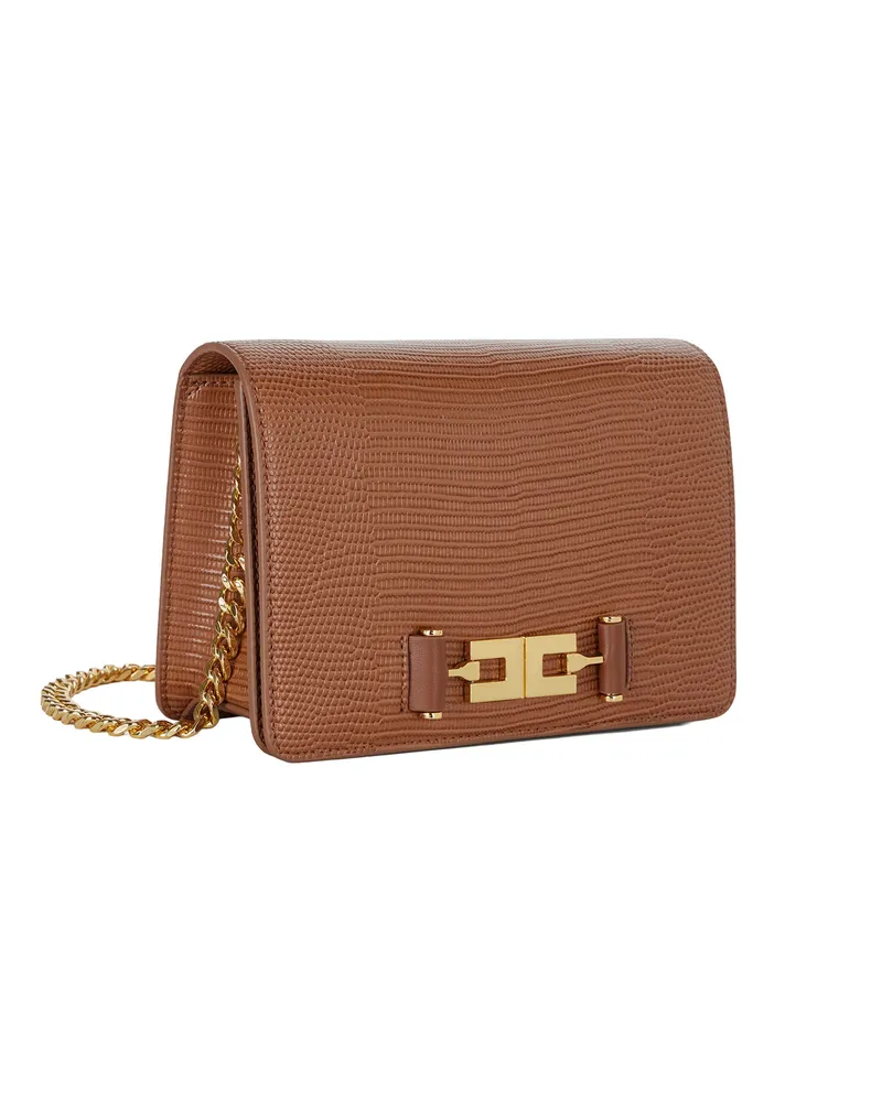 Elisabetta Franchi Women's Shoulder Bag Snake Cigar Polyester Polyurethane Cigar
