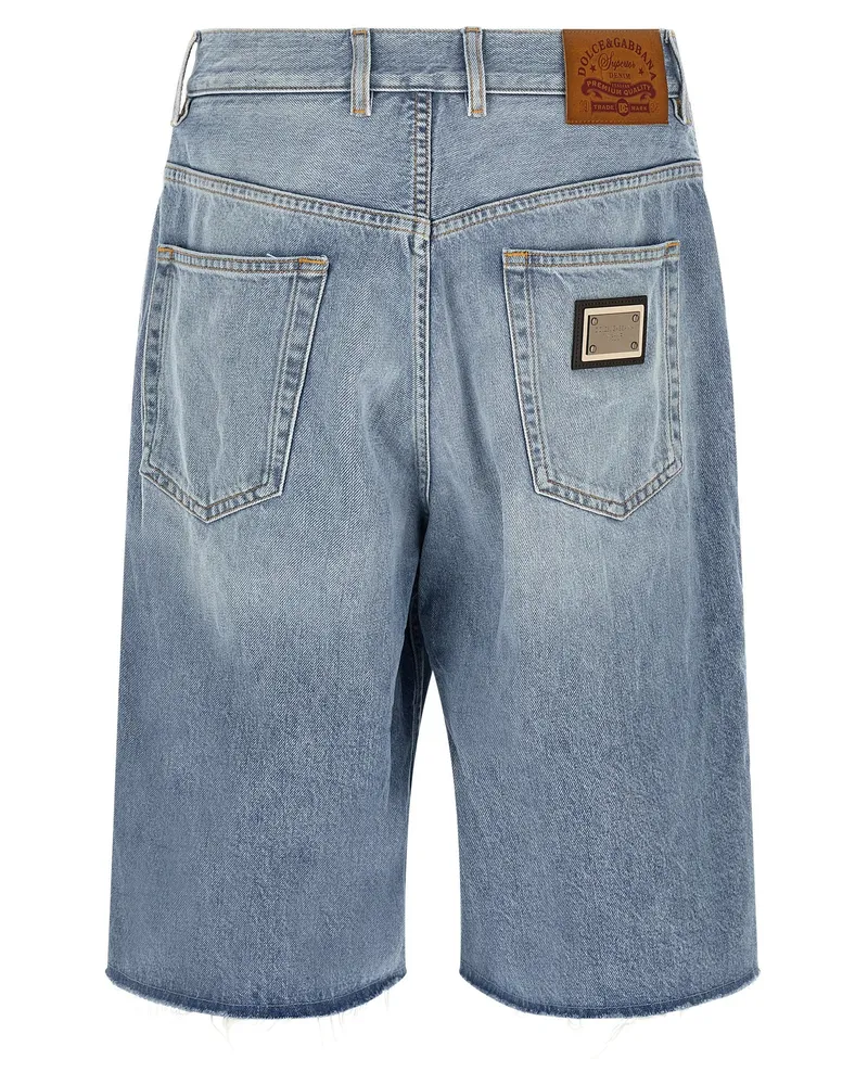 Dolce & Gabbana Men's Blue Cotton Bermuda Shorts Blue