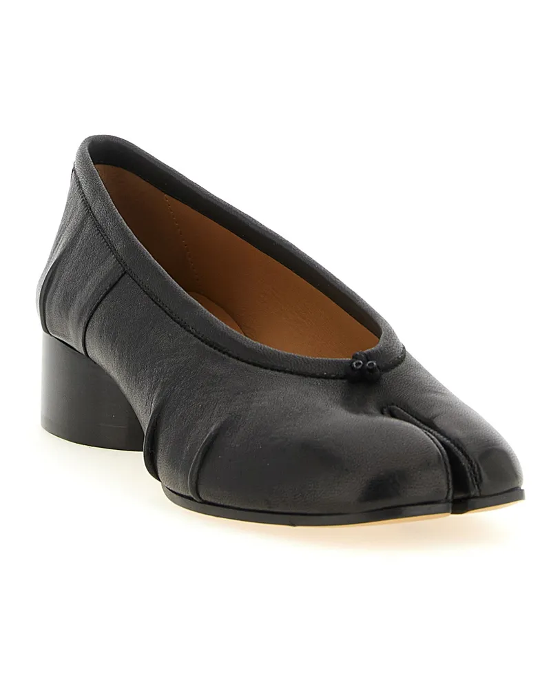 Maison Margiela Women's Black Lamb Leather Mid Heel Pumps Black