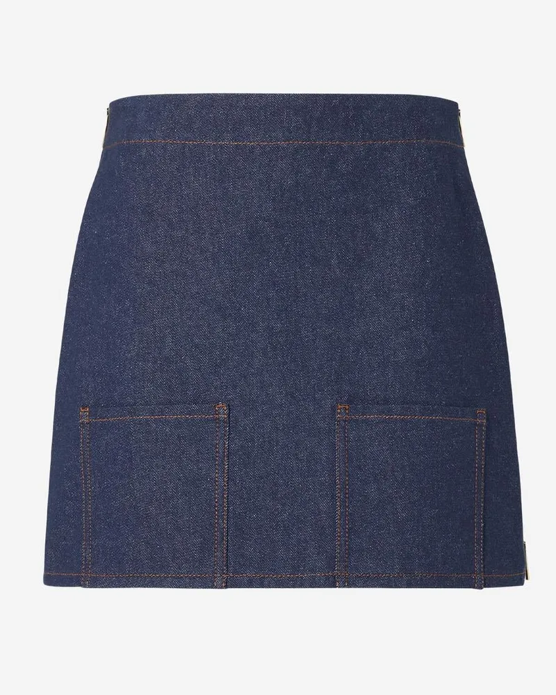 Fendi Women's Skirt Dark Denim Cotton Navy