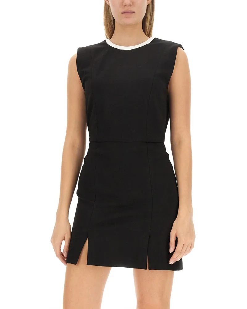 MSGM Cut-Out Mini Dress — Black Black