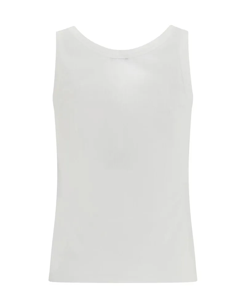 Versace Women's White Cotton Tank Tops White