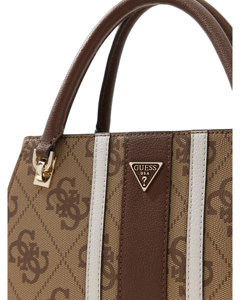 Guess Women's Crossbody Bag Latte Logo-Brown Polyurethane Satchel-bags Brown