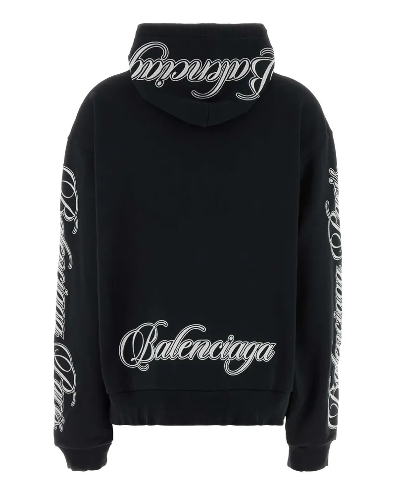 Balenciaga Women's Slate Cotton Oversize Sweatshirt Washed Black 2-White T Ri Polyester Felpe 2/white Black
