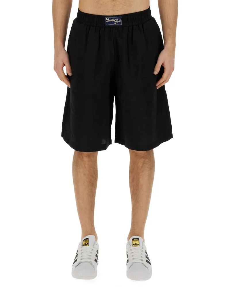 Family First Logo-Detailed Bermuda Shorts — Black Black
