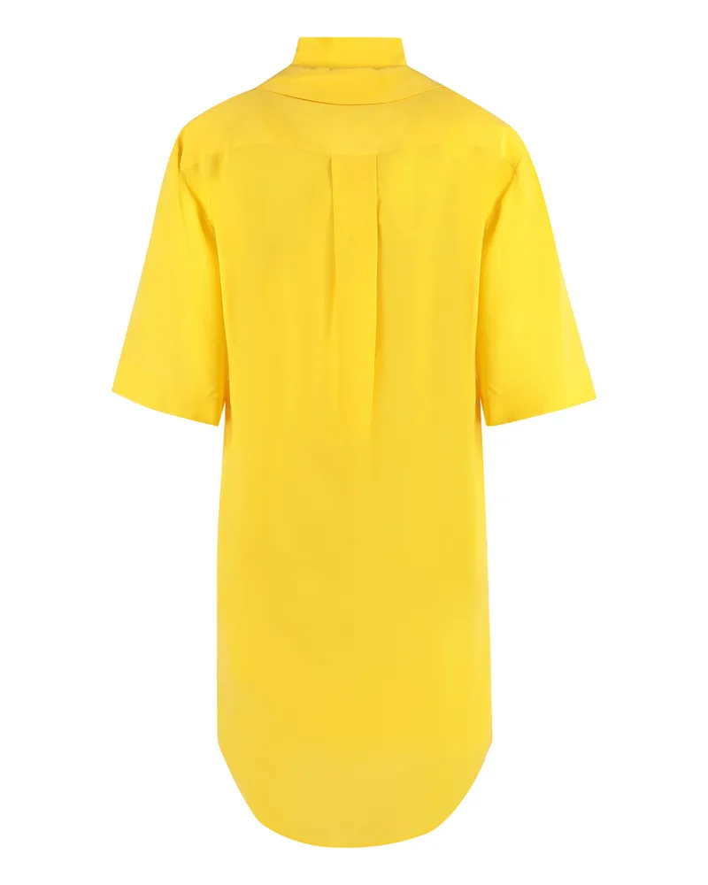 Equipment Women's Belted Shirtdress Yellow Silk Dress Yellow