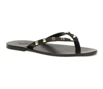 Men's Rockstud Thong Sandals Nero Calf Leather Bos Taurus