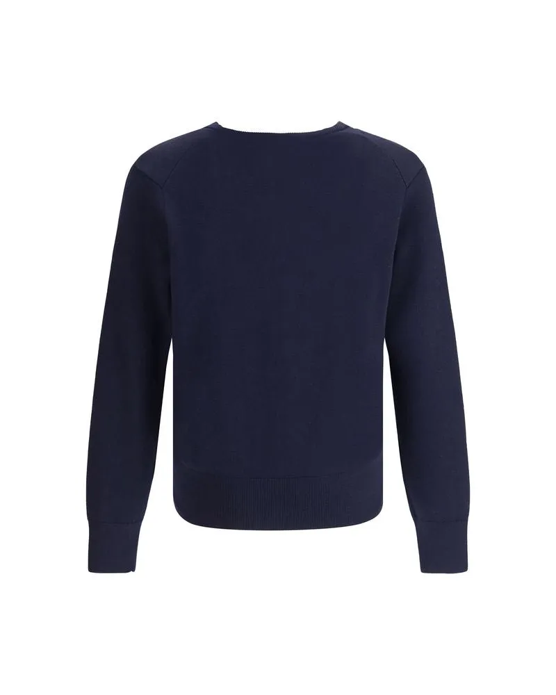 AMI Paris Men's Blue Wool Oves Aries Cardigan Clothing Blue