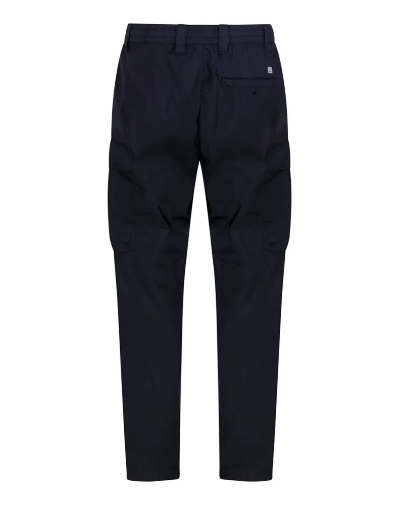 C.P. Company Men's Cargo Trousers Lens Total Eclipse Cotton Polyamide Elastane Black