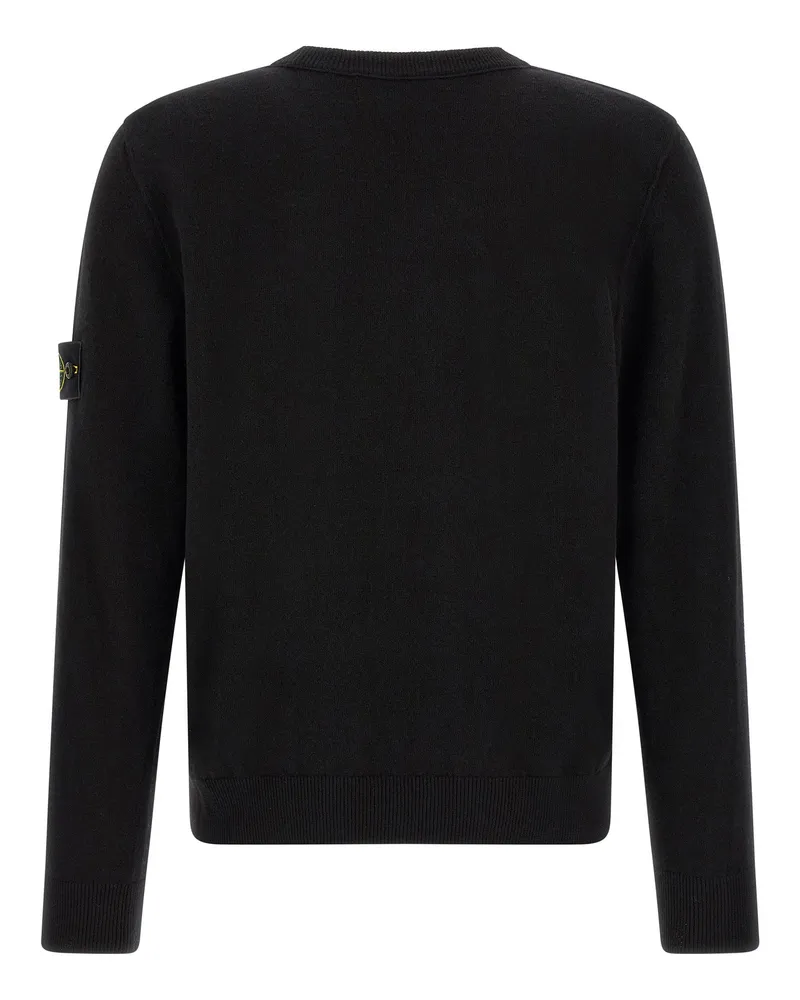 Stone Island Virgin Wool Crew Neck Sweater — Black Black
