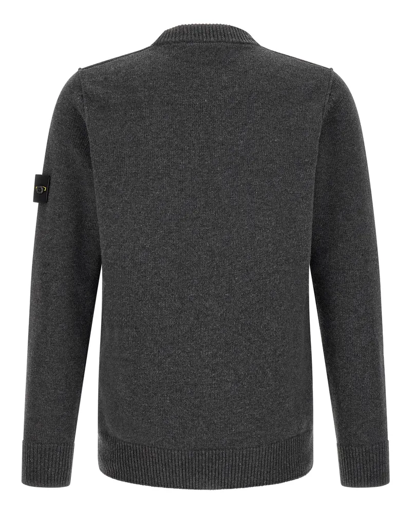 Stone Island Wool Crew Neck Sweater — Gray Gray