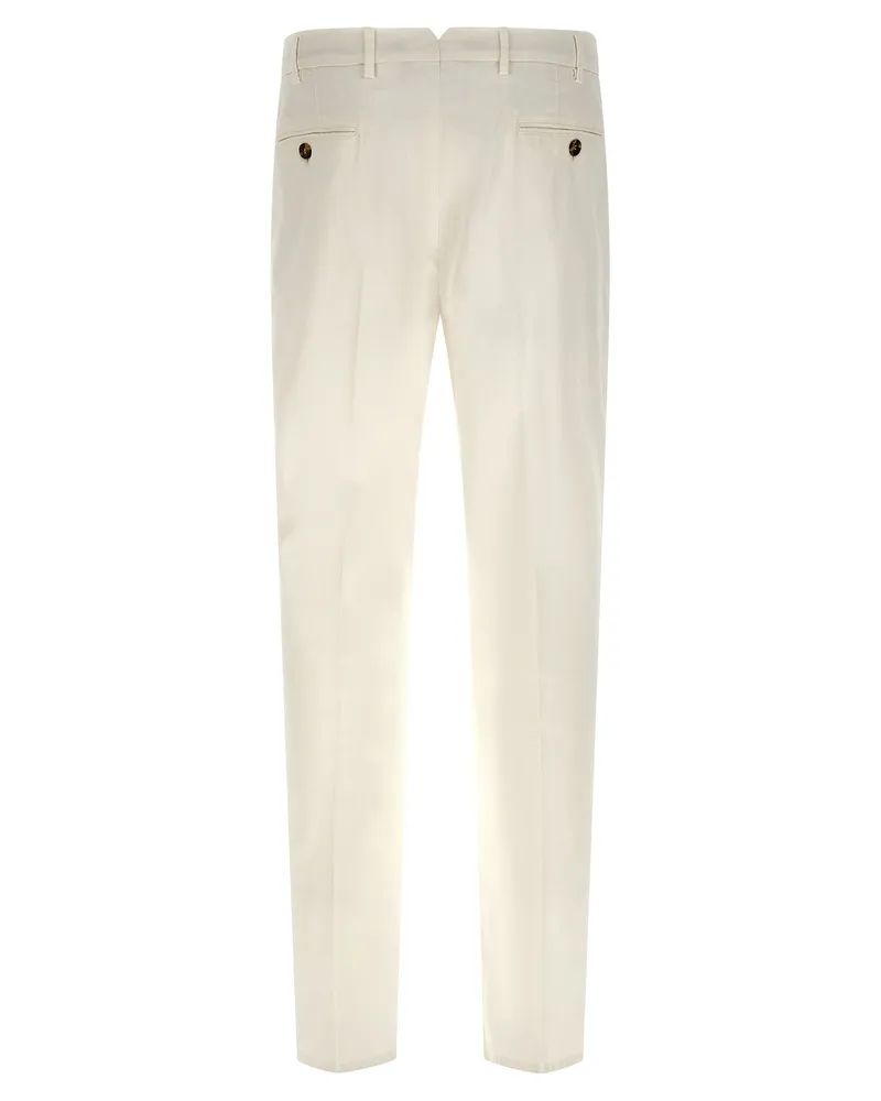 Brunello Cucinelli Garment-Dyed Pima Cotton Trousers — Cream Cream