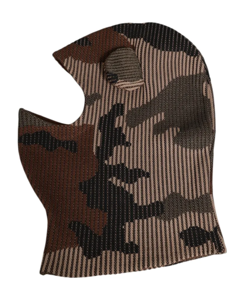 Dolce & Gabbana Multicolor Camouflage Balaclava Mask Men Cap Hat Co+pl+se+vi Multicolor