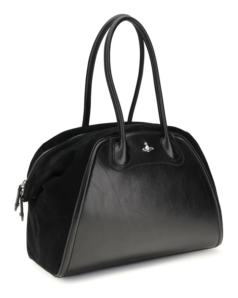 Vivienne Westwood Women's Shirley Shoulder Bag Black Calf Leather Bos Taurus Black