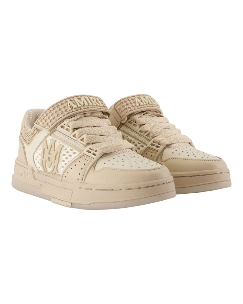 Amiri Men's Skyline Sneakers -  Leather Ivory Calfskin Shoes Beige