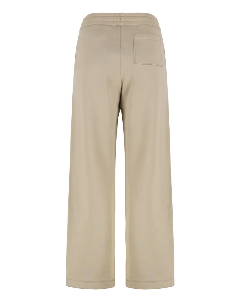 Kitsuné Wide-Leg Cotton Joggers — Beige Beige