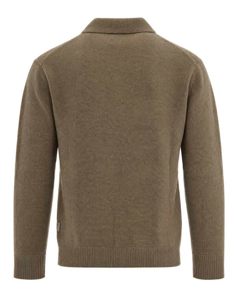 Paolo Pecora Milano Wool Blend Polo Sweater — Gray Gray