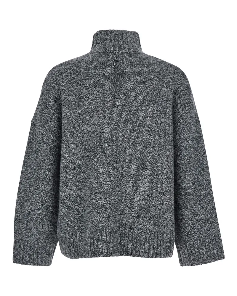 J.W.Anderson Men's Grey Wool Blend Sweater With High Neck Tops Top Gray