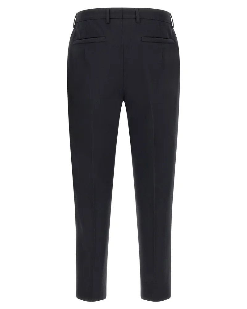 Ermenegildo Zegna Tailored Cotton Trousers — black Black