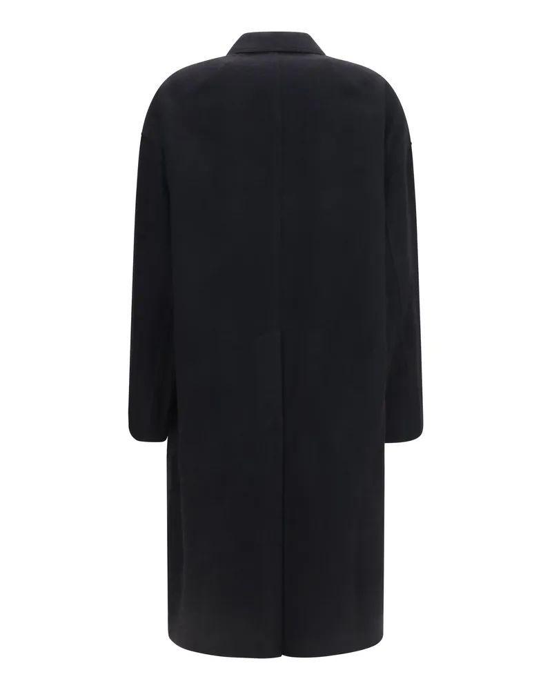 Rick Owens Men's Brad Virgin Wool Coat Black Merino Ovis Aries Black