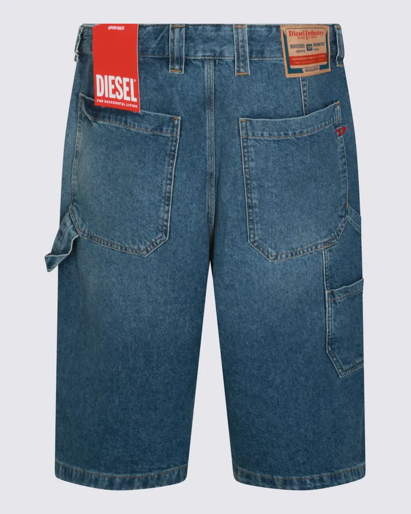 Diesel Men's Shorts Light Blue _100 % Co Blue