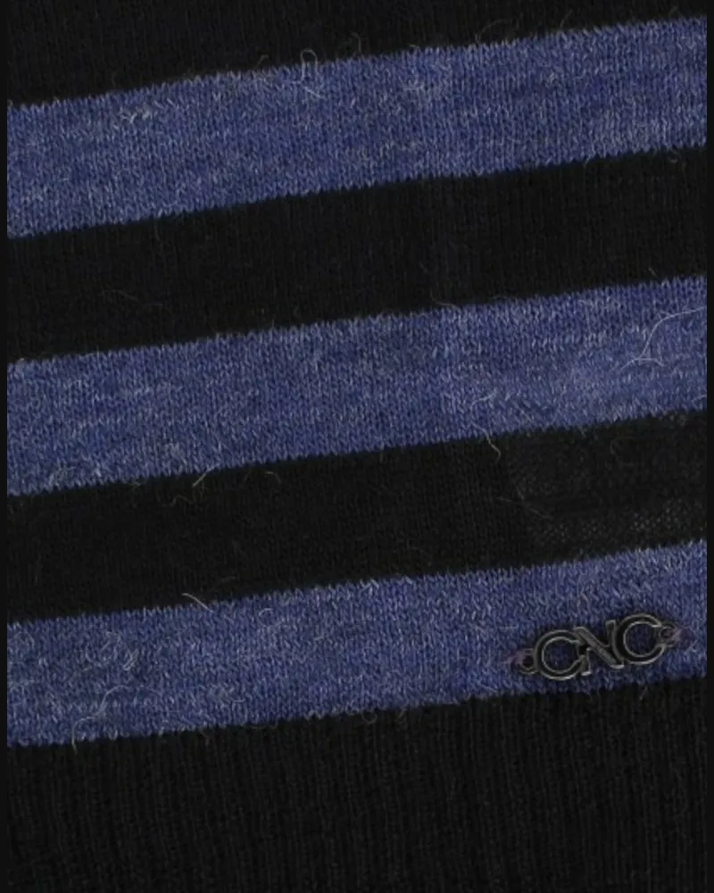 CoSTUME NATIONAL Women's Black Striped V-Neck Sweater Acrylic Clothing Black