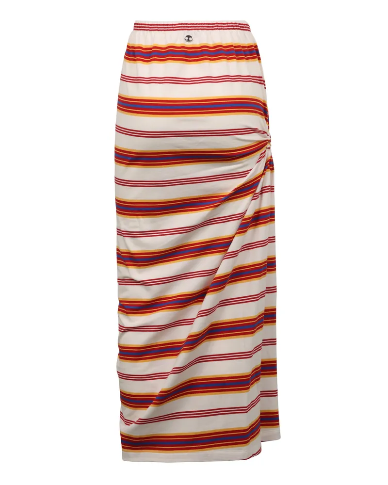 Paco Rabanne Women's Midi Skirt Cotton Red Multicolor