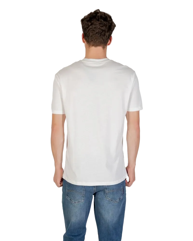 Armani Exchange Logo-Embroidered Cotton T-Shirt — Cream Cream
