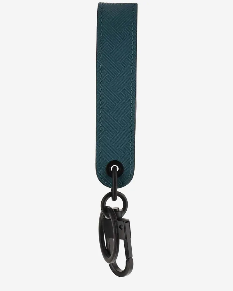 Montblanc Men's Extreme 3.0 Keychain Navy Leather Accessory Green