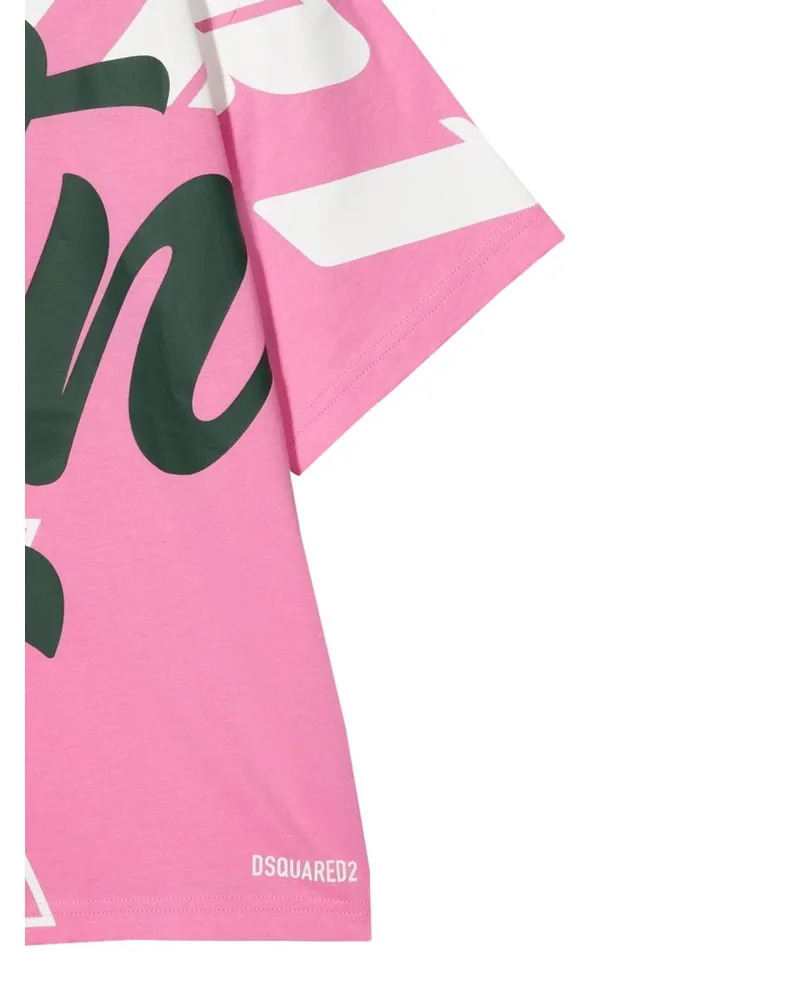 Dsquared2 Allover Writing T-Shirt — Pink Pink