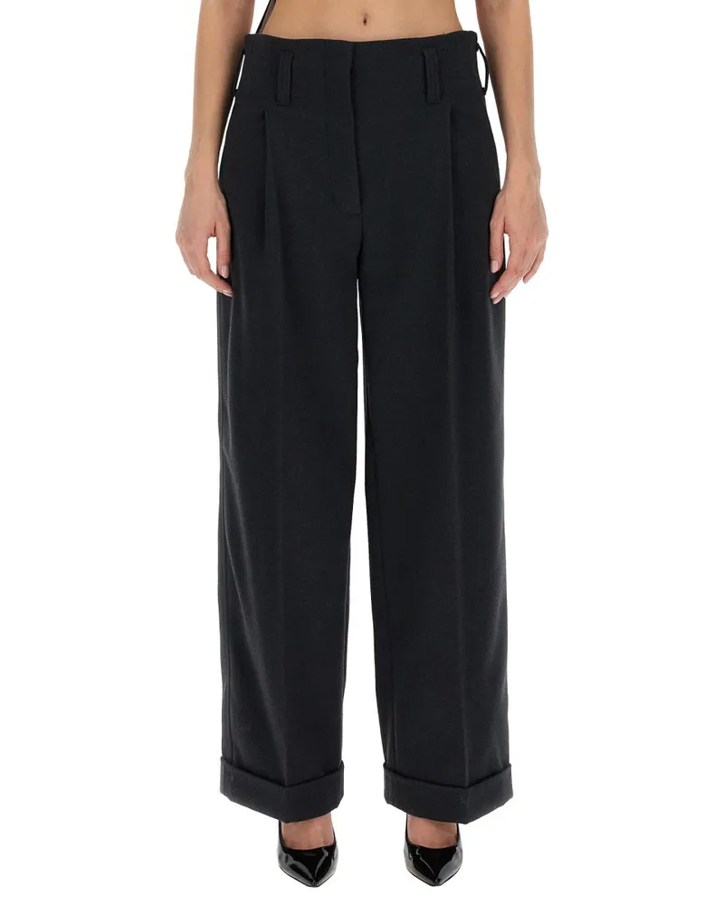 Philosophy Di Lorenzo Serafini Wide Leg Polyester Trousers — Gray Gray