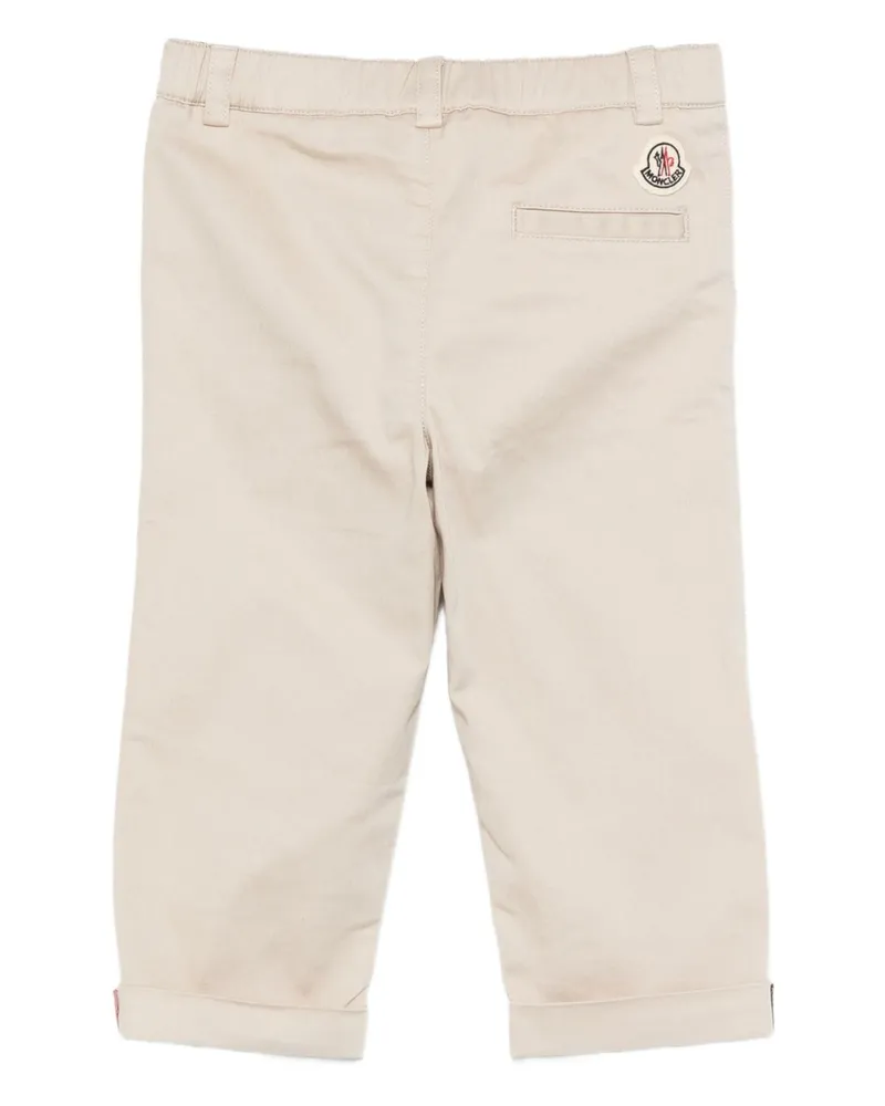 Moncler Boys Cotton Trousers Beige Cotton; Elastane Beige