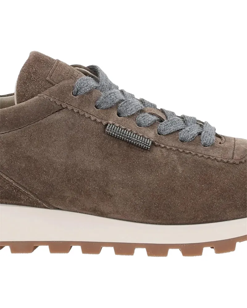 Brunello Cucinelli Suede Runner Sneaker — Brown Brown