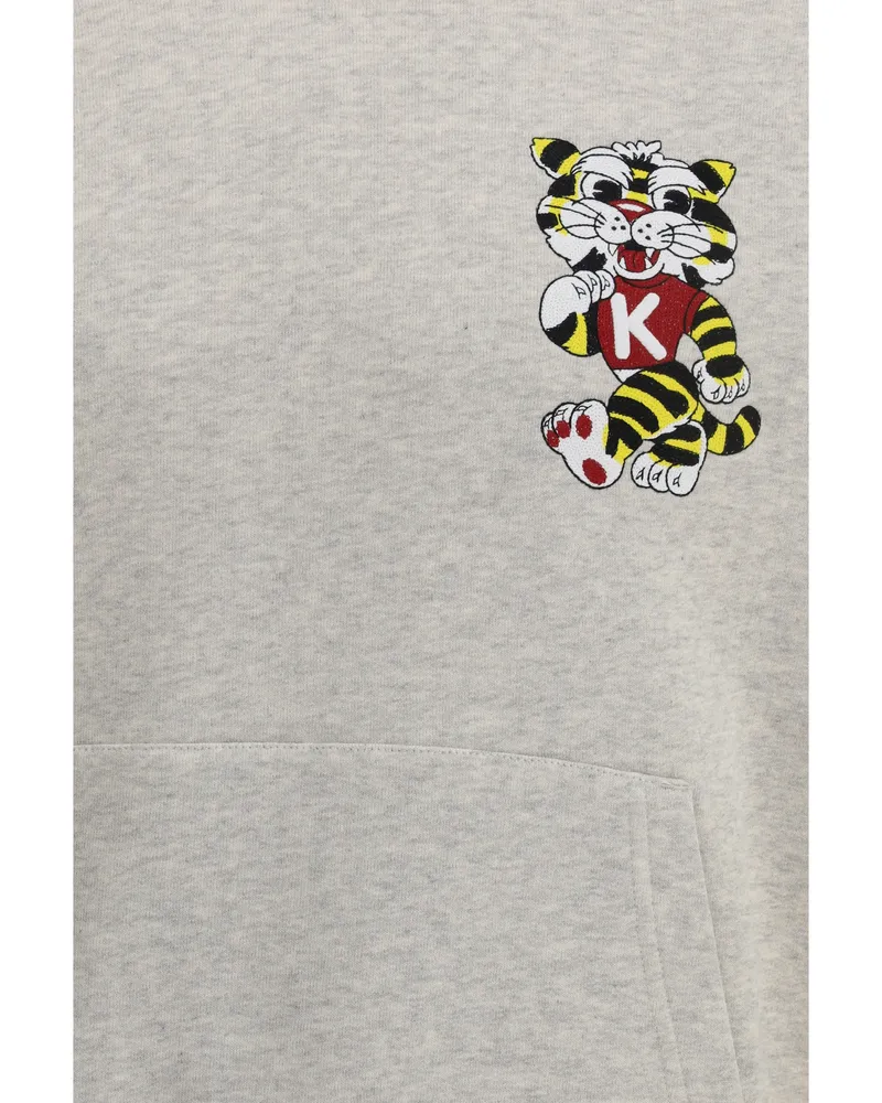 Kenzo Wild Tiger Embroidered Hoodie — Gray Gray