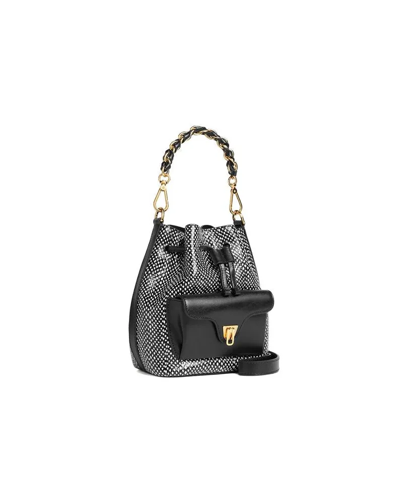 Coccinelle Women's Handbag Black-Black Calf Split Leather Bags - Handbags Black/black Black