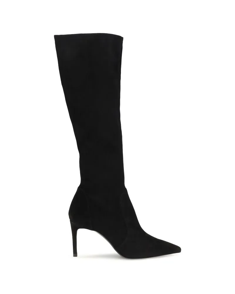 Stuart Weitzman Women's Black Calf Leather Bos Taurus Boots Black
