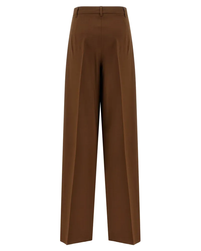 Max Mara Women's Brown Virgin Wool Casual Pants Brown