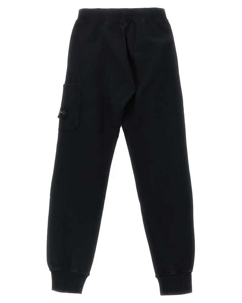 Stone Island Logo-Badge Cargo Joggers — Black Black