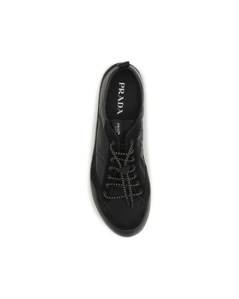 Prada Fabric and Leather Sneaker — Black Black