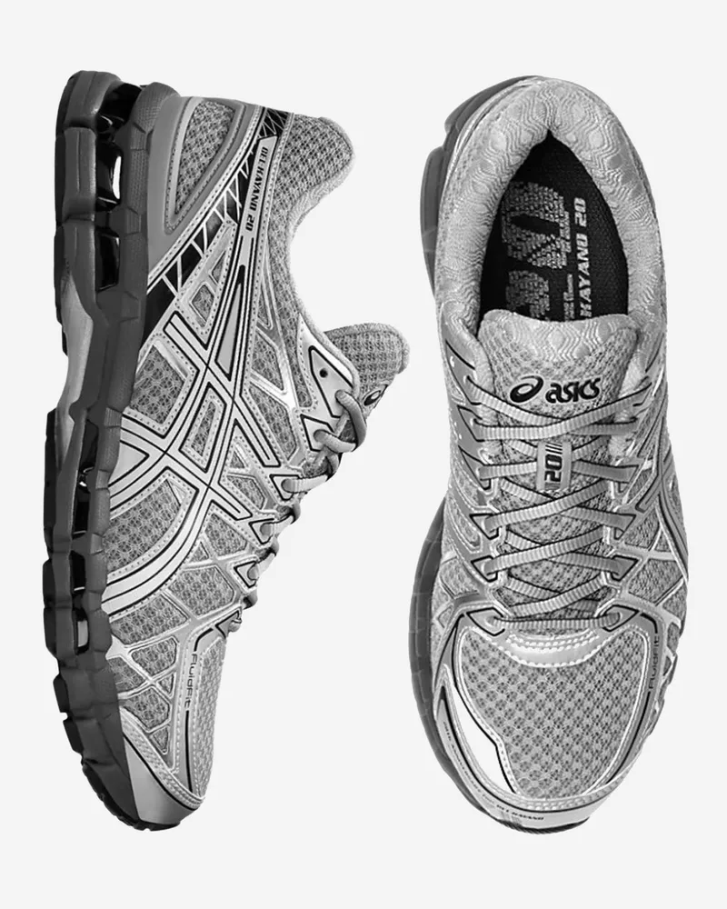 Asics Unisex Sneakers Gel-Kayano 20 Grey Polyester Trainers Gray