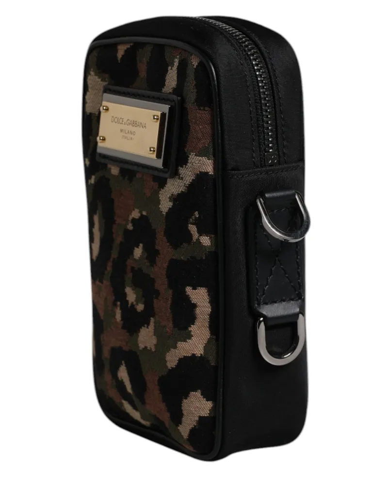 Dolce & Gabbana Leopard Jacquard Shoulder Bag — Multicolor Multicolor